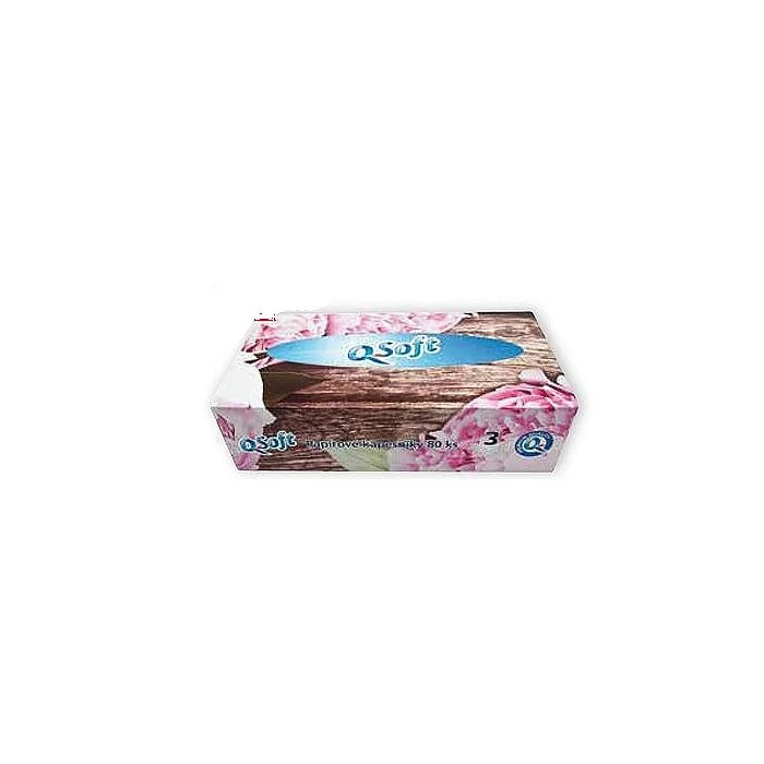 Q soft vreckovky pivoňka 1×80 ks, papierové vreckovky