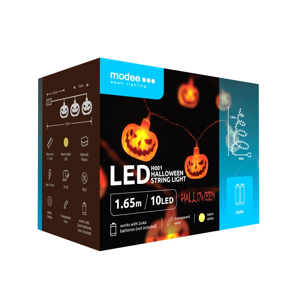Modee Lighting LED dekorácia H001 10 LED 165cm tekvice 2xAA batérie