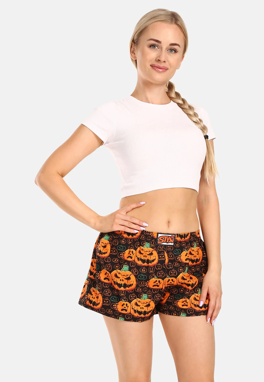 Dámske trenky art klasická guma Halloween tekvica (K1755) M
