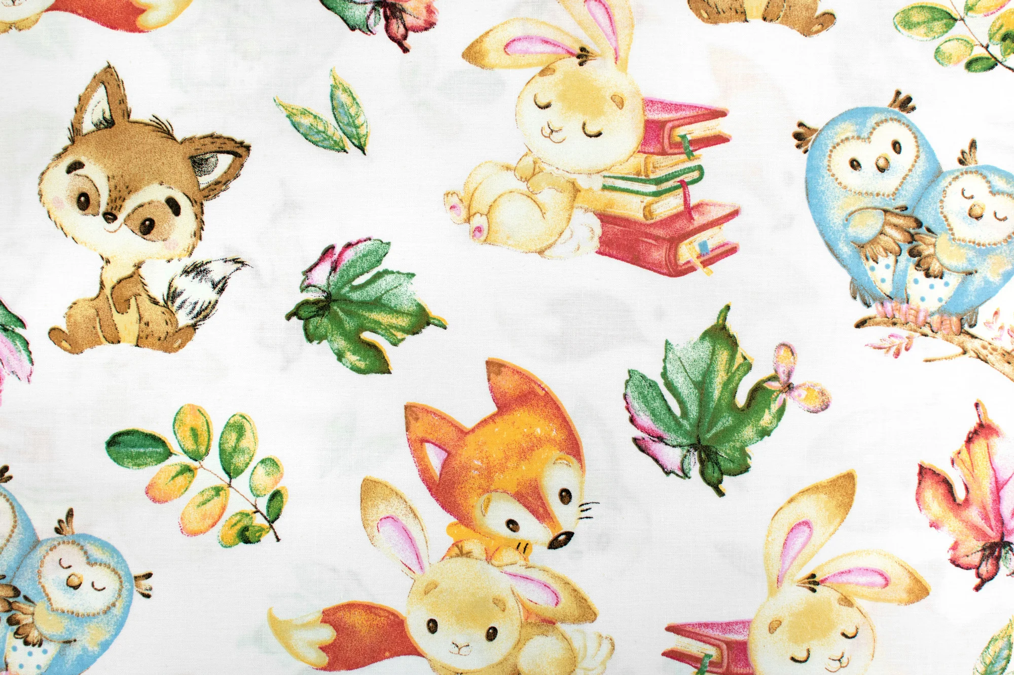 Mantinel s obliečkami Premium, 3D sada, Cute Animals - biela, 120x90 cm