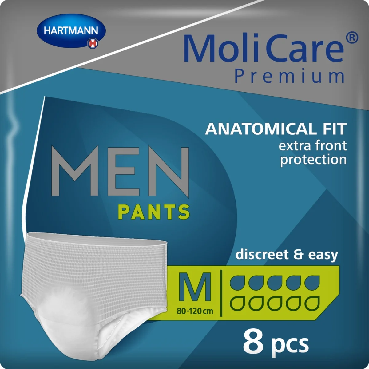 MOLICARE PREMIUM MEN PANTS 5KV. M 1×8ks, inkontinenčné nohavičky