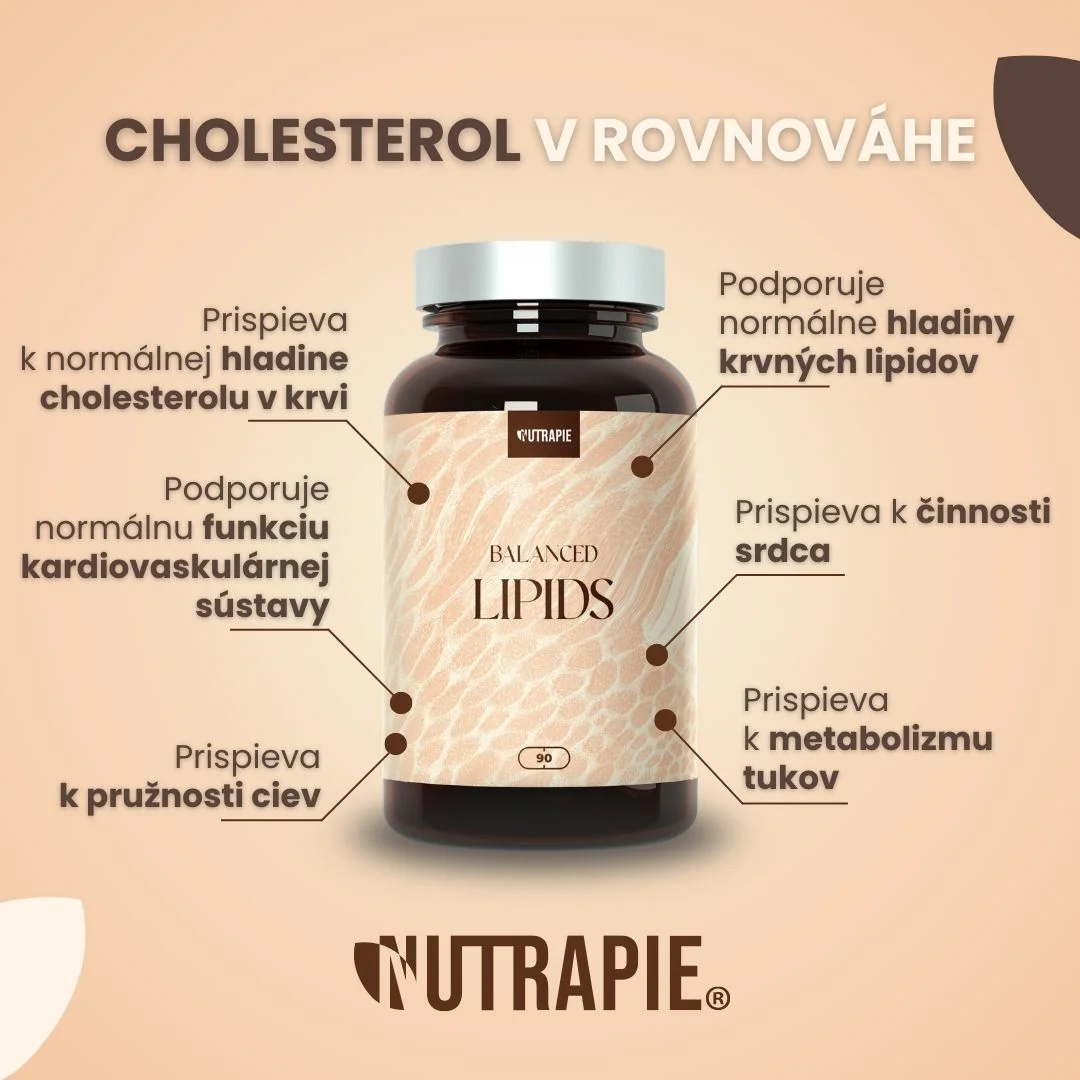Nutrapie Balanced Lipids 1×90 kapsúl, výživový doplnok na cholesterol