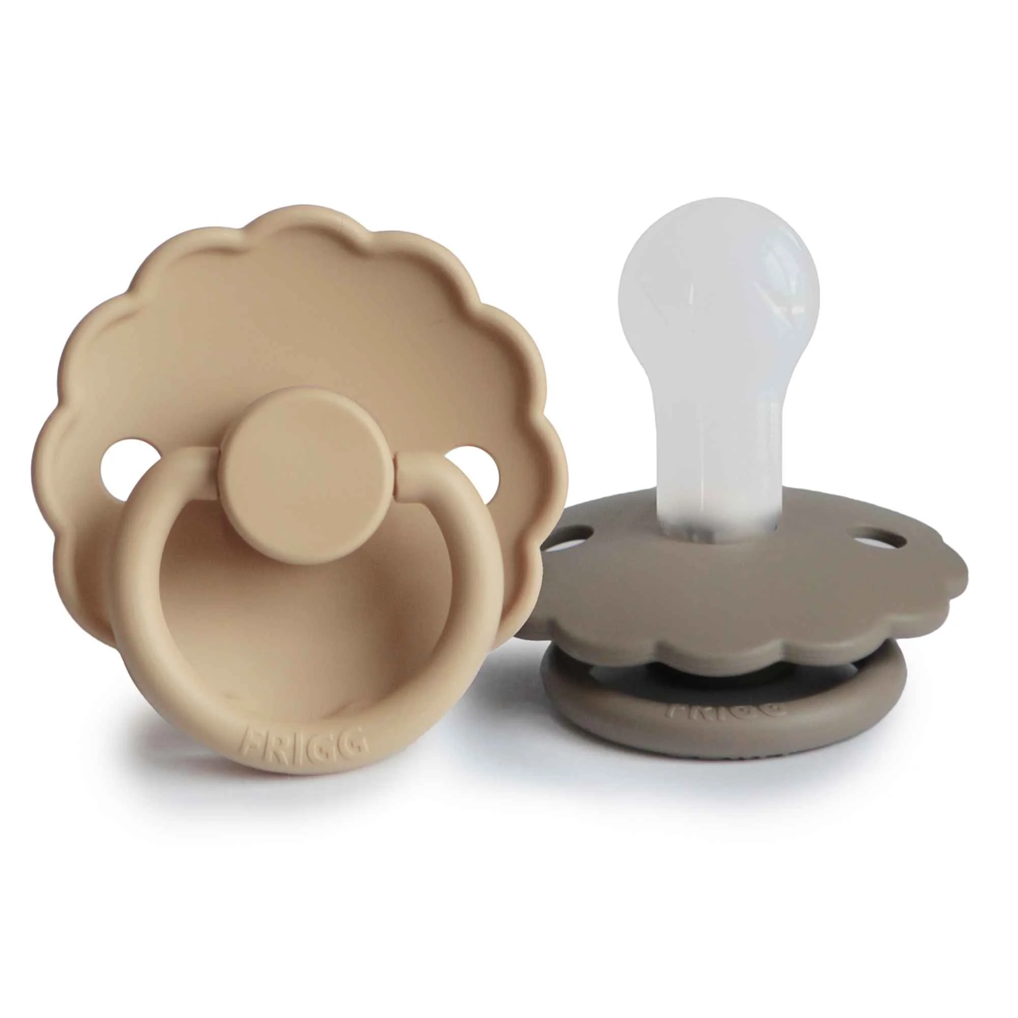 FRIGG Daisy silikónové cumlíky Croissant/Portobello, 0-6m 1×2 ks, cumlíky