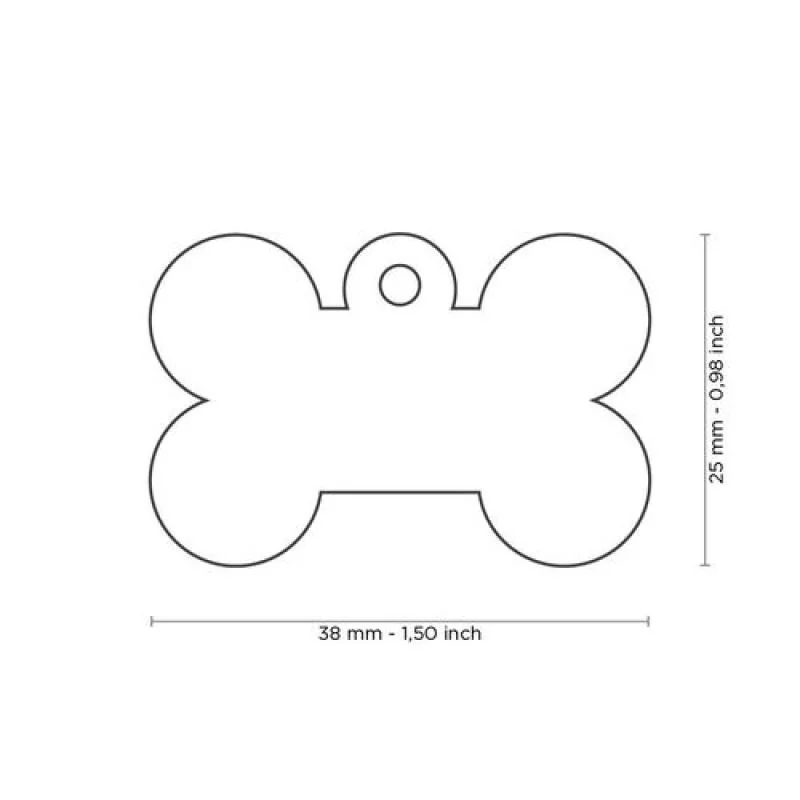MF BIG BONE ALUMINUM BLUE 2,5x3,8 cm gravírovateľný prívesok