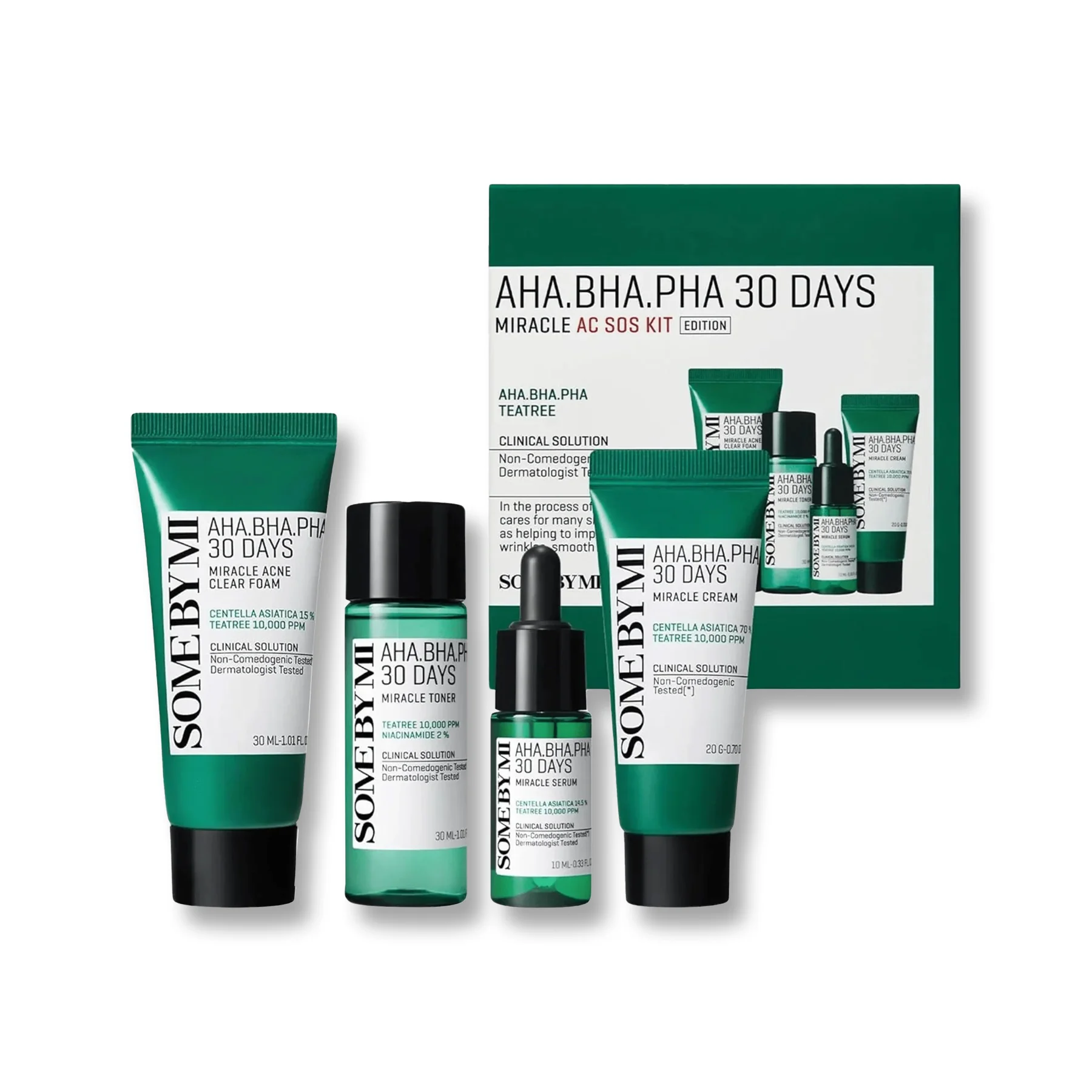 SOME BY MI AHA, BHA, PHA 30 Days Miracle AC SOS Kit Set pre problematickú pleť s AHA, BHA a PHA kyselinami