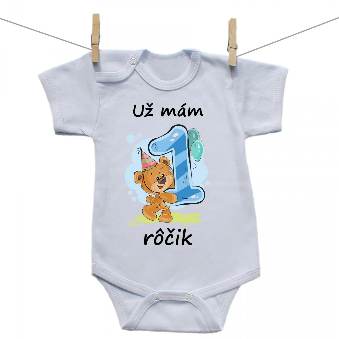 Boodyy Body s krátkym rukávom Už mám 1 rôčik Medvedík Chlapec Veľkosť: 50