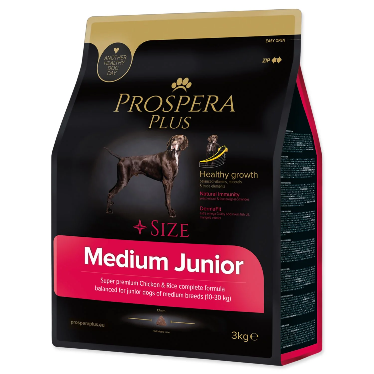 Krmivo Plus Medium Junior kura s ryžou 3kg 3kg