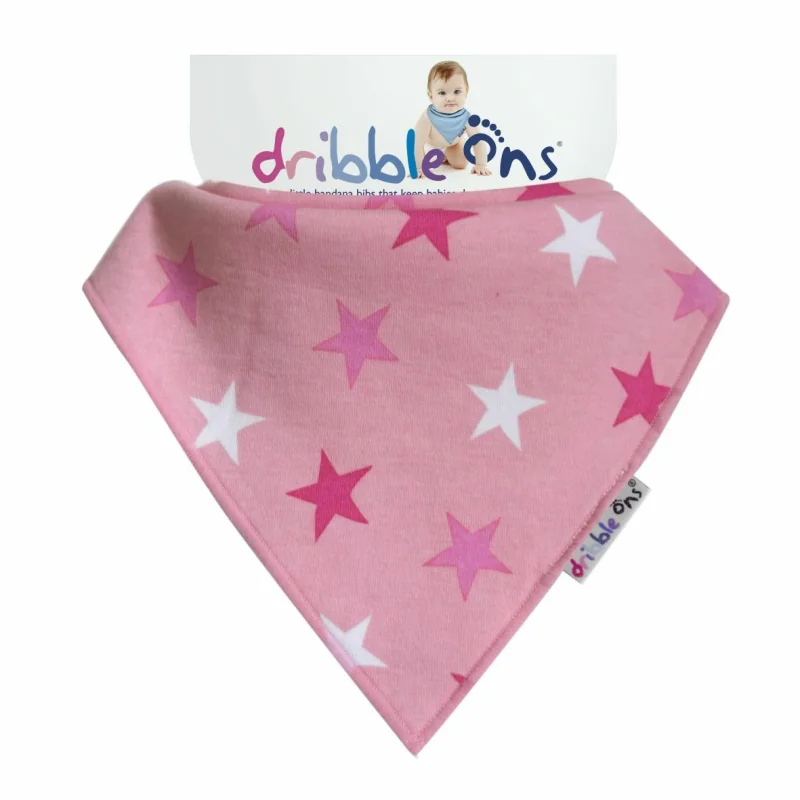 Dribble Ons šatkový podbradník Designer Pink Stars