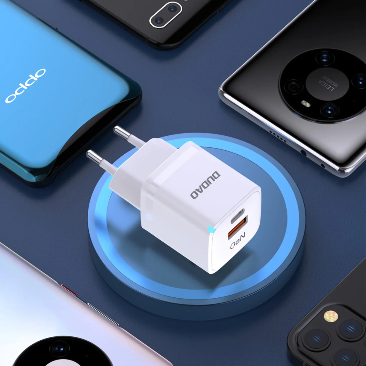 Dudao A13Pro GaN sieťová nabíjačka 33W USB-C / USB, biela