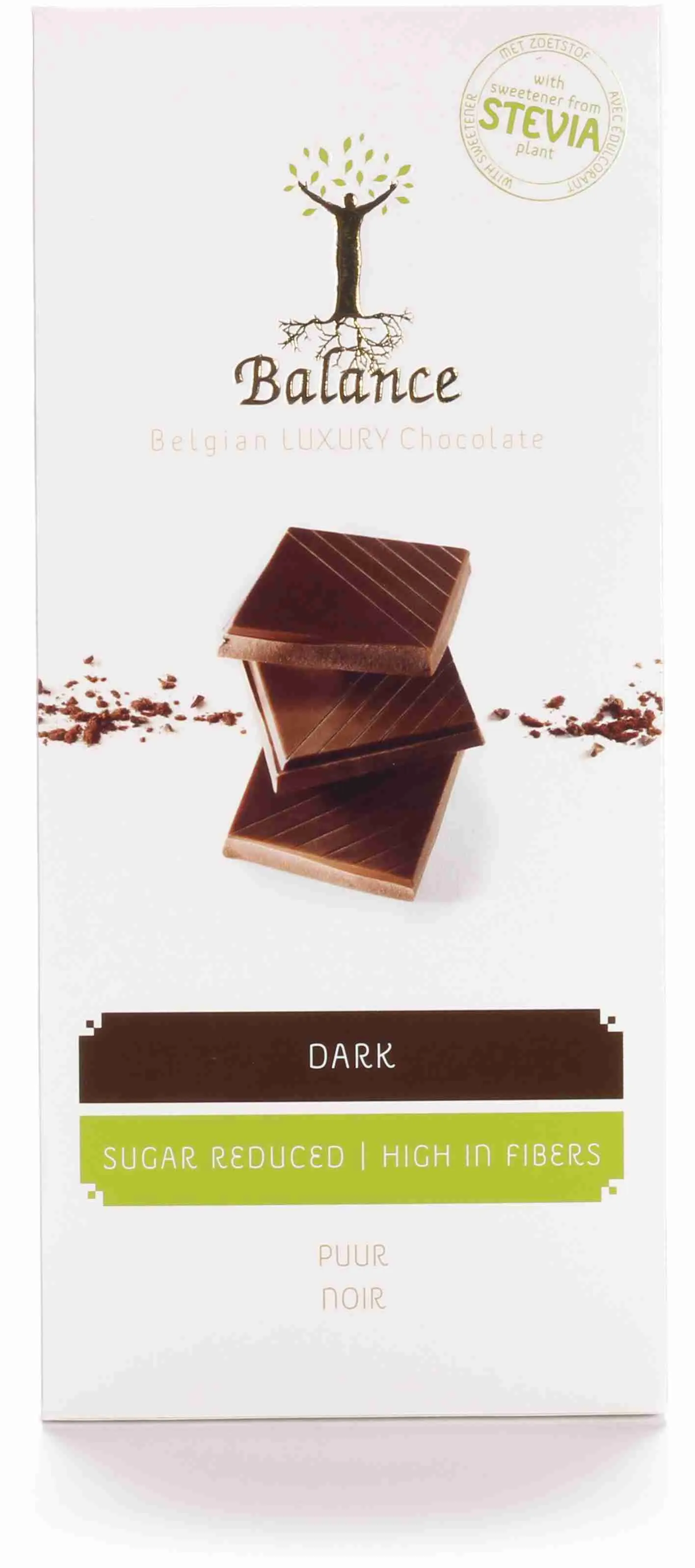 Čokoláda Balance STÉVIA horká, bez pridaného cukru 1×85 g, čokoláda s prírodným sladidlom