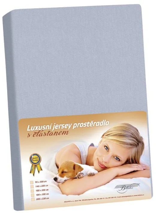 Jersey s elastanom prestieradlo 100x200 342 sv. šedá KL8 1×1 ks, posteľná plachta