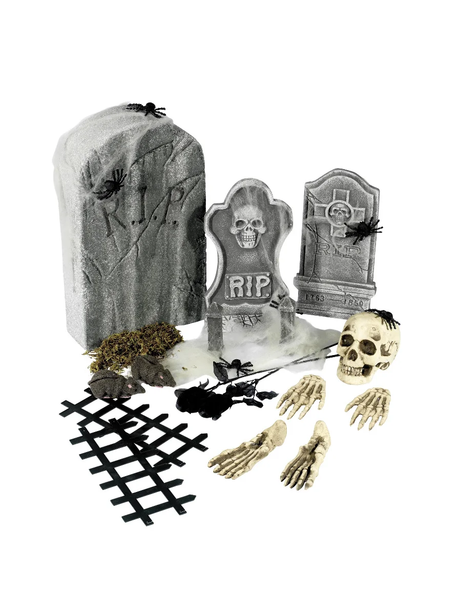 Záhradná dekorácia Halloween Cintorín kostry 24ks