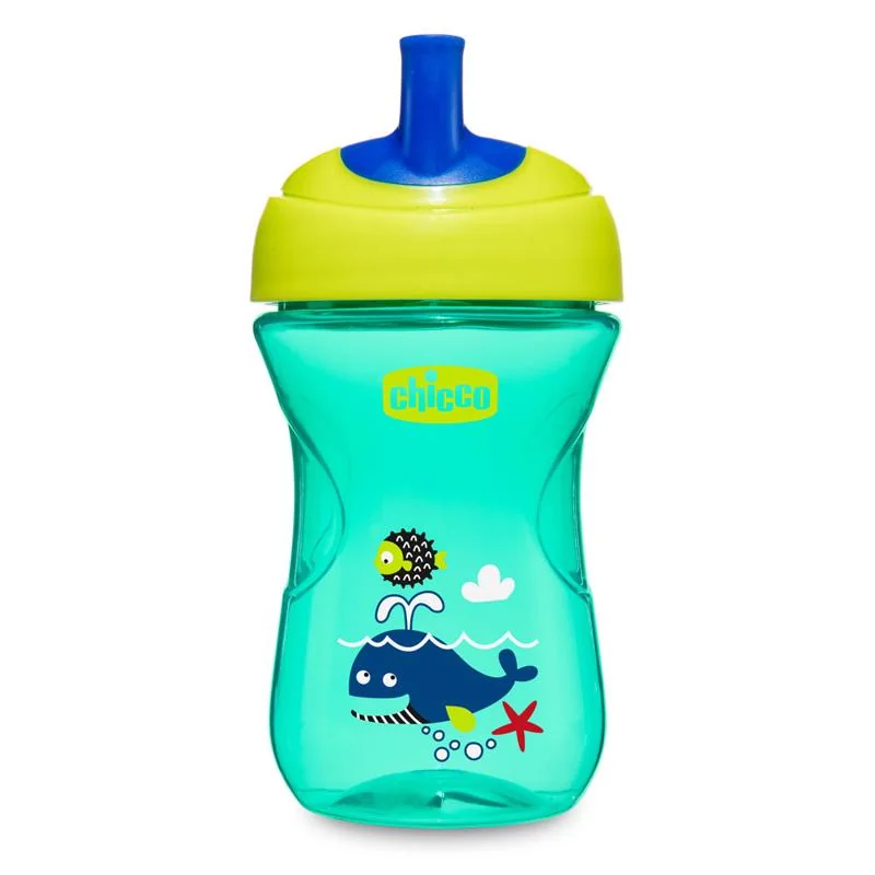 Chicco Hrnček Chicco Pokročilý so slamkovým náustkom 266 ml, zelený 12m+ 1×1 ks, pitie s pomocou slamky