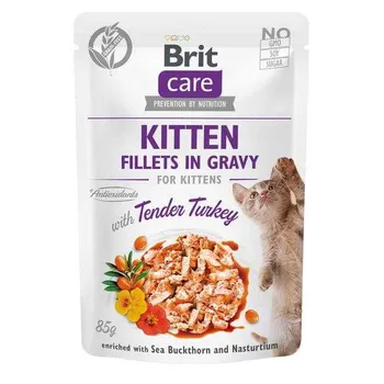 Brit Kapsička Care Cat Kitten Fillets In Gravy Turkey 85g 1×85 g