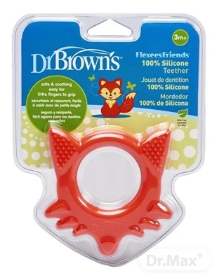 Dr.BROWN´S HRYZADLO FLEXEES FRIENDS 1×1 ks, 3M+, červené, líška