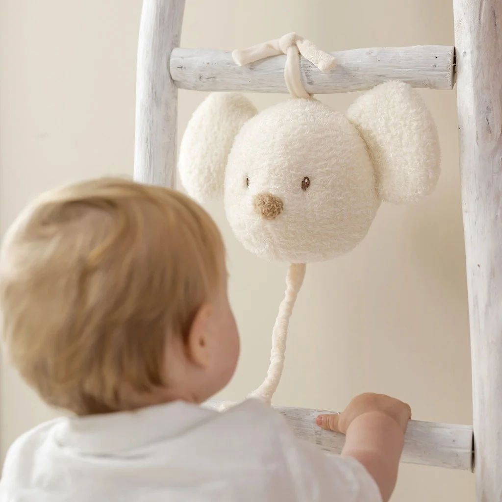 Hračka hudobná Teddy myška 16 cm, 0m+