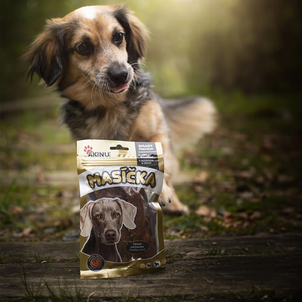 Akinu MASÍČKA Pochúťka z kačacích pŕs pre psy 8 x 75 g