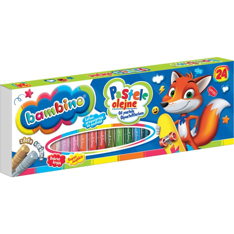 Olejové pastely Bambino, sada 24 farieb