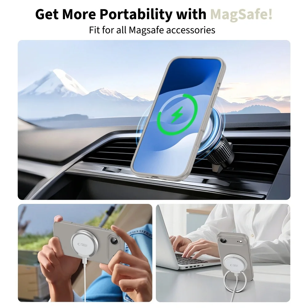 Tech-Protect Silicone MagSafe kryt na iPhone 17 Air, sivý