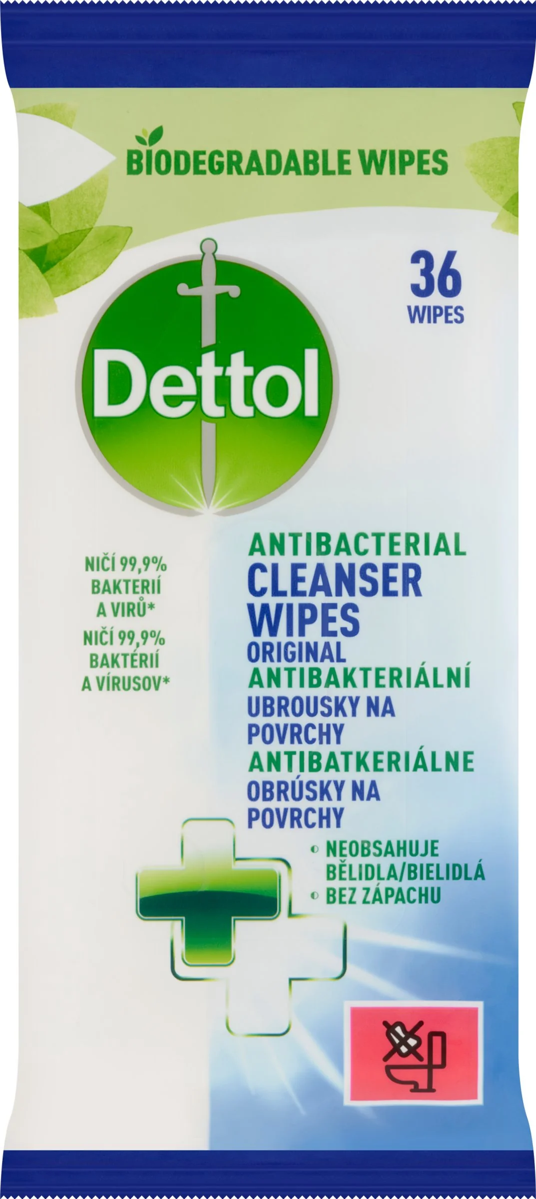 DETTOL Antibakteriální ubrousky na povrchy 36 ks
