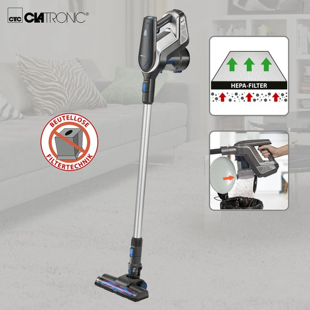 Clatronic BS 1312 A bezdrôtový 2 v 1 ručný a tyčový vysávač antracitový