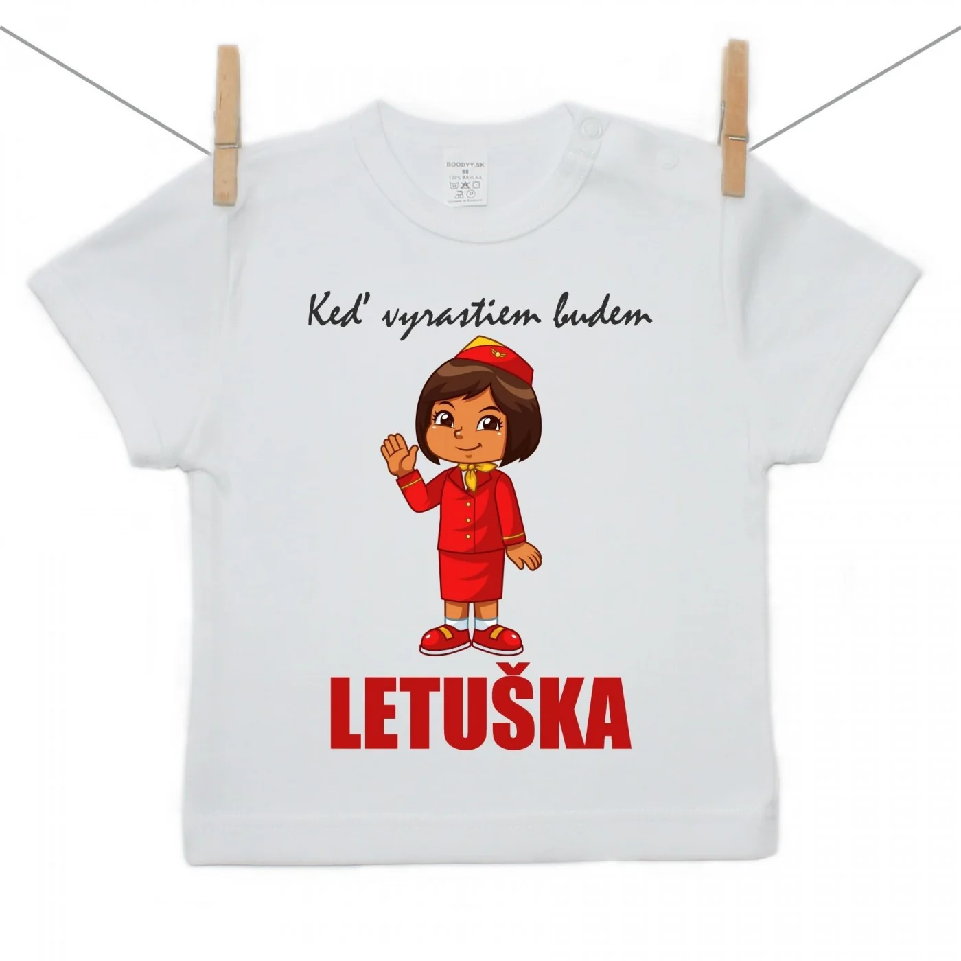 Boodyy Tričko s krátkym rukávom Keď vyrastiem budem letuška Veľkosť: 80