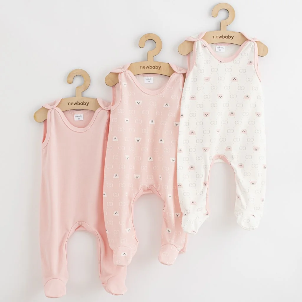 Dojčenské dupačky New Baby Classic II Dievča 3ks ružové 62