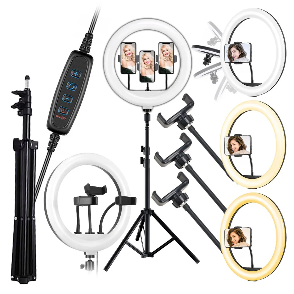 LIVEFY RL-16 Selfie kruhové LED svetlo + statív 2.2m, čierne