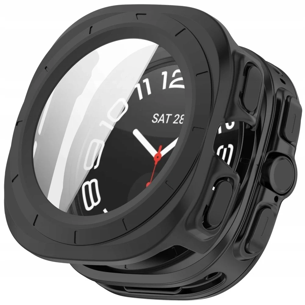 Tech-Protect Defense ochranné sklo na Samsung Galaxy Watch Ultra 2024 / 2025 (47mm), čierne / 2025 (47mm), čierne