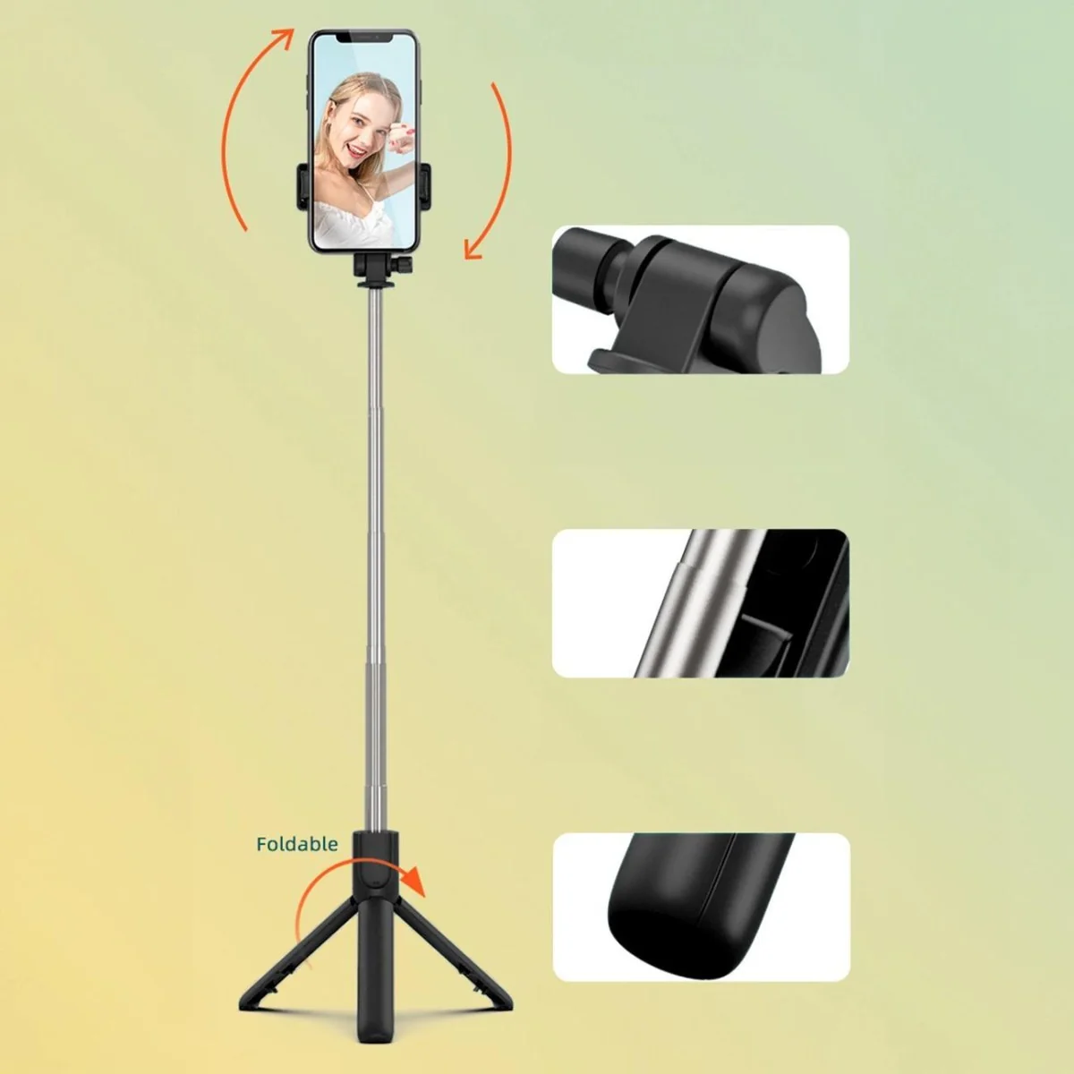 Teleskopický selfie stick s trojnožkou - 70 cm
