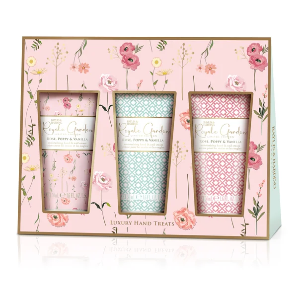Baylis and Harding Darčeková sada krémov na ruky Ruža&Vlčí mak 1×3 ks, darčeková sada