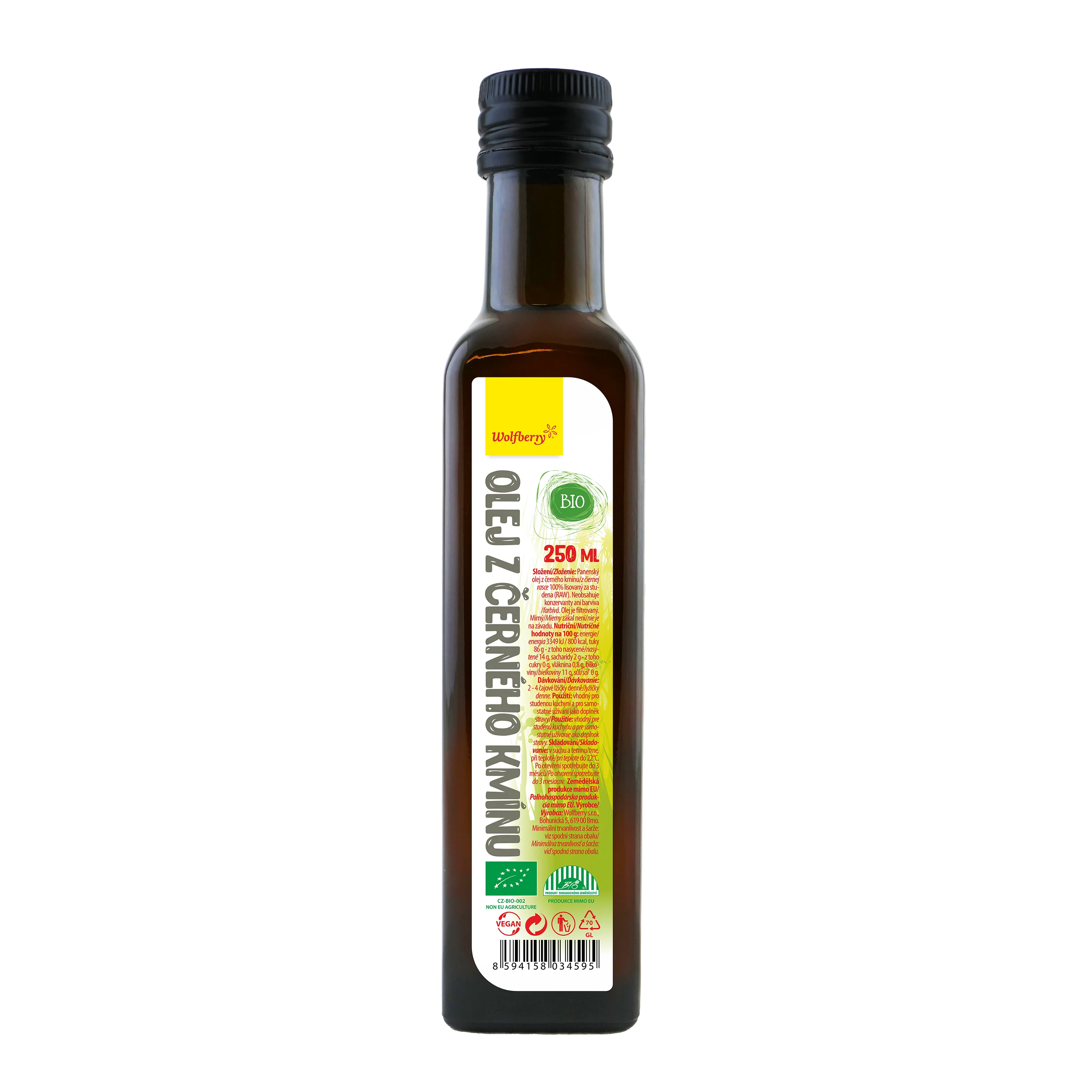 Wolfberry Olej z čiernej rasce BIO 250 ml