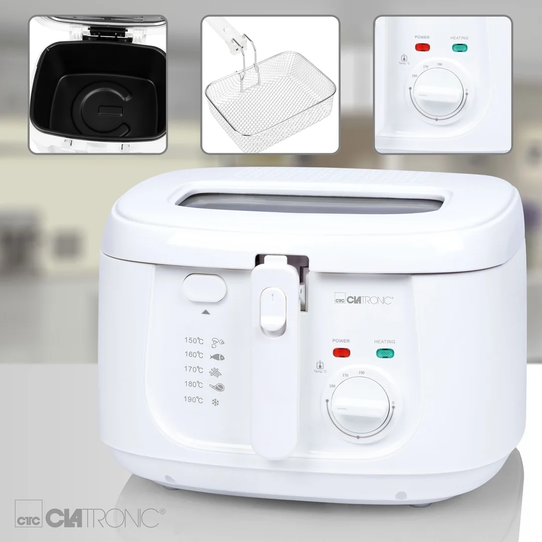 Clatronic FR 3771 fritéza 2,5 l biela 1800 W