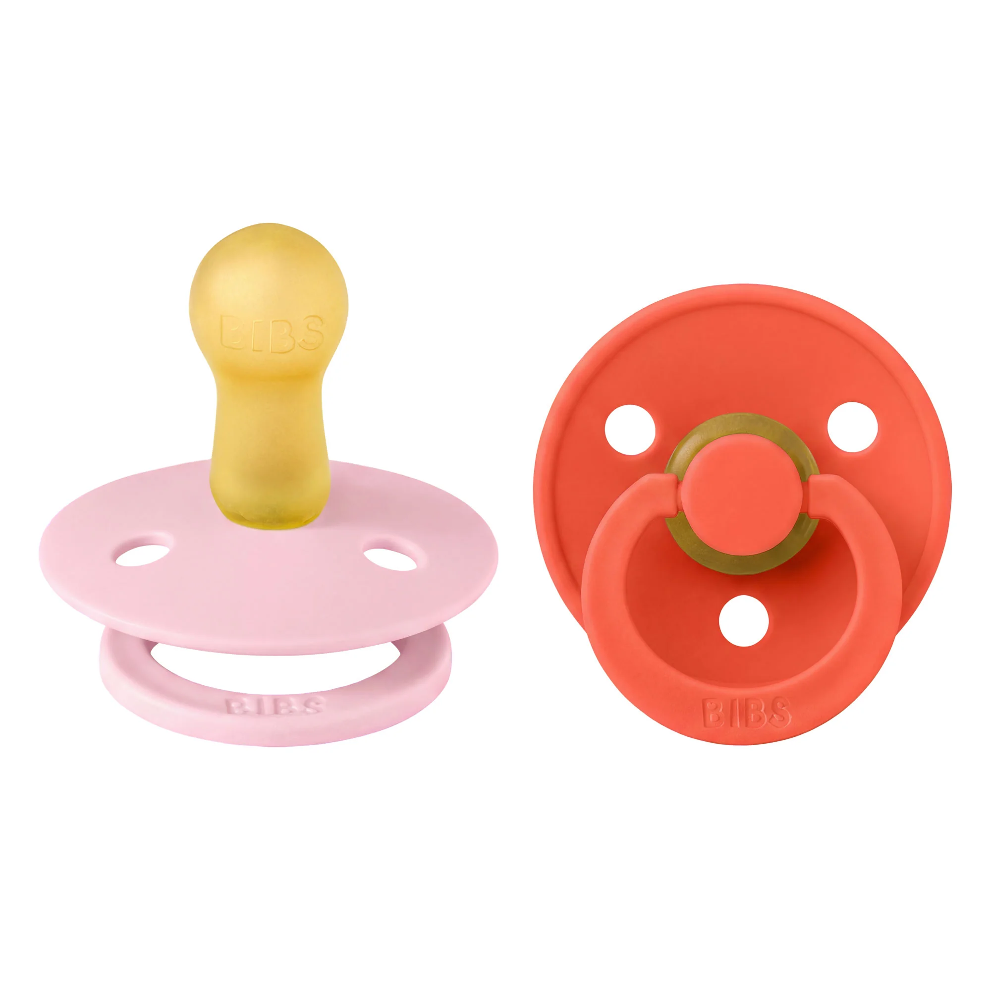 BIBS Colour cumlík z prírodného kaučuku 2ks – veľkosť 2 Baby Pink / Tango