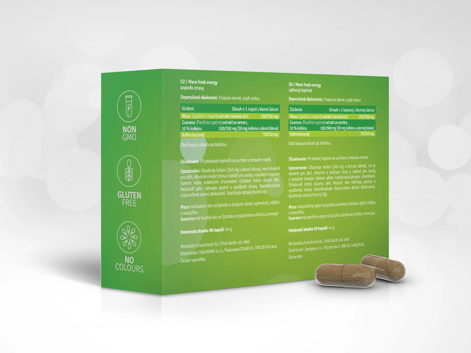 Doplnok na zvýšenie energie Maca Fresh Energy - 90 kapsúl