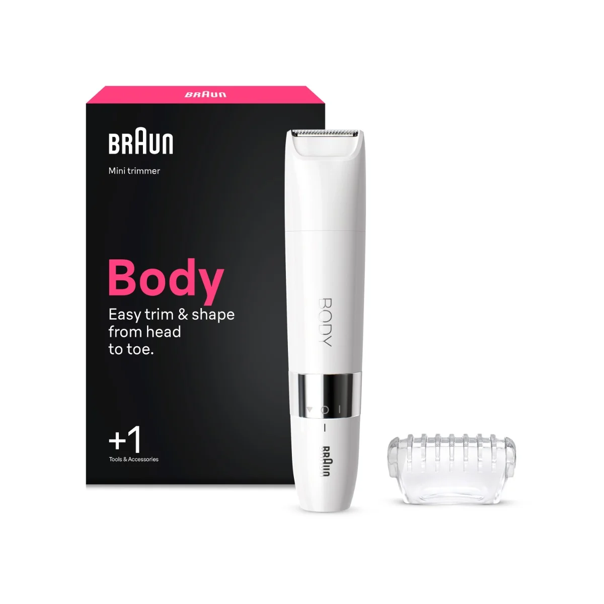 Braun BS1000 mini zastrihávač na telo, biely 1 ks