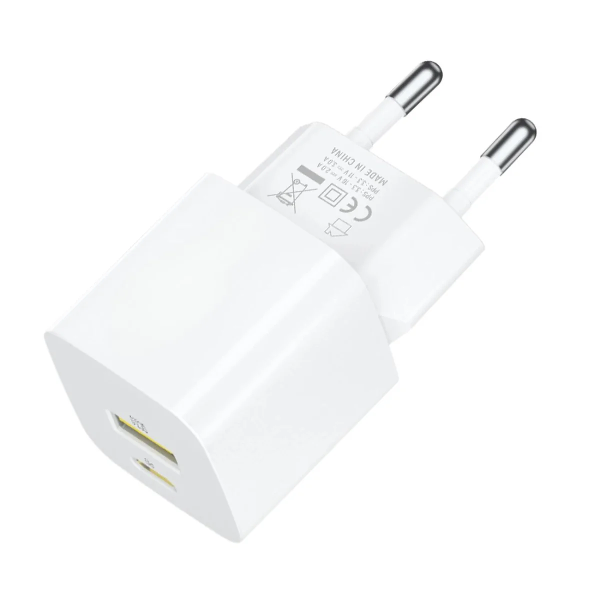 MG WWCEAC GaN sieťová nabíjačka USB / USB-C 33W, biela