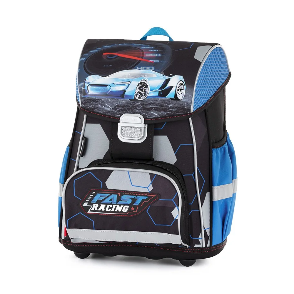 Školský batoh PREMIUM auto modrý, ergonomický