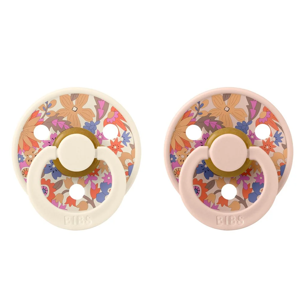 BIBS x LIBERTY Colour cumlíky z prírodného kaučuku 2ks veľkosť 2 - June Blossom Blush Mix