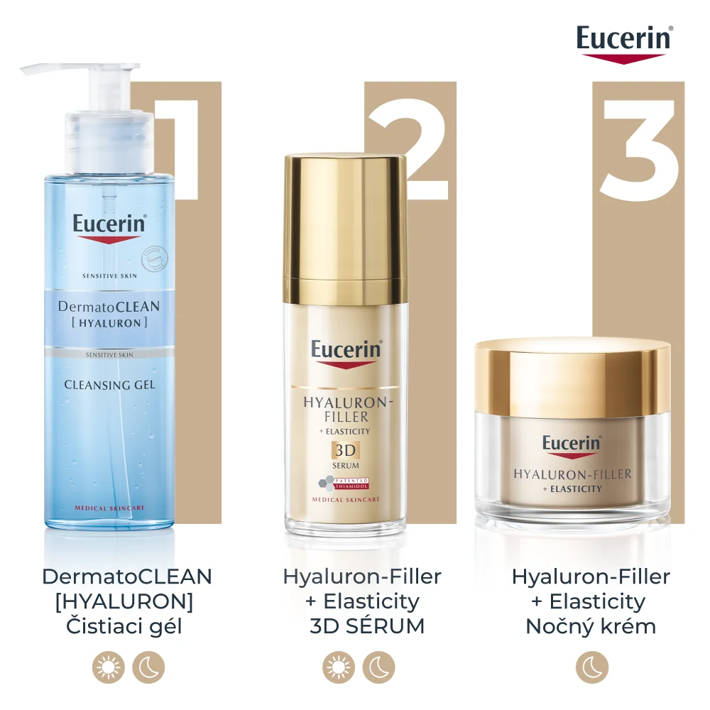Eucerin HYALURON-FILLER + ELASTICITY Nočný krém 1×50 ml, vyplnenie vrások