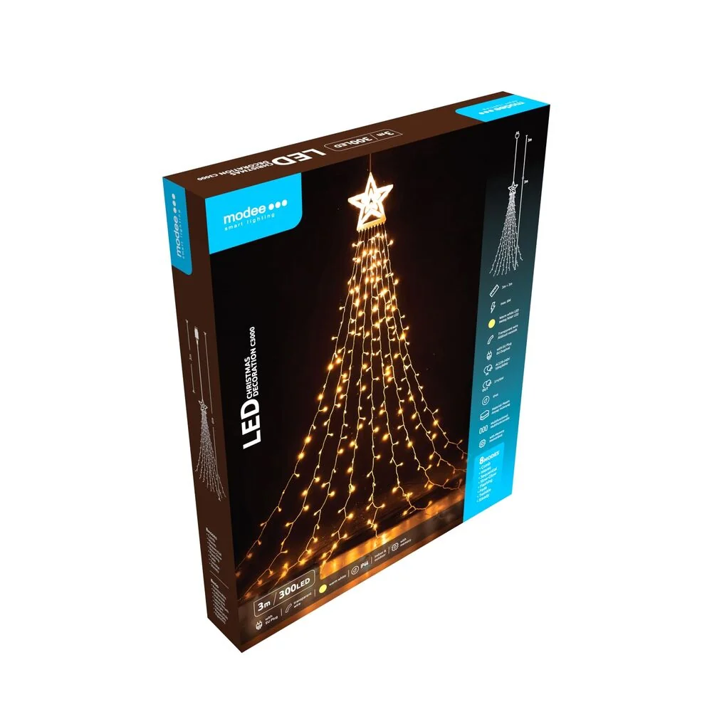 Modee Lighting LED dekorácia 300 LED 3m teplá biela