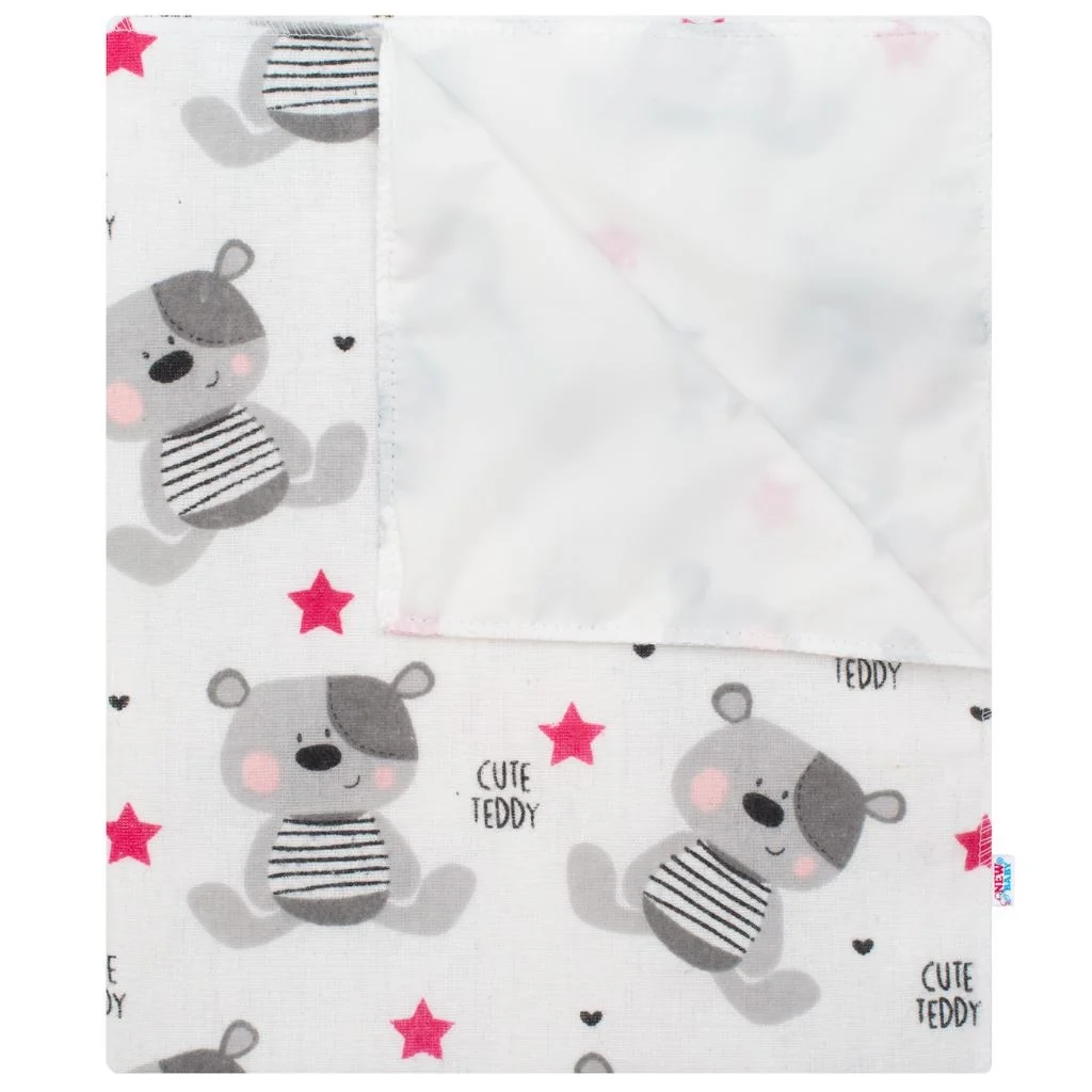 Nepremokavá flanelová podložka New Baby Cute Teddy ružová ,