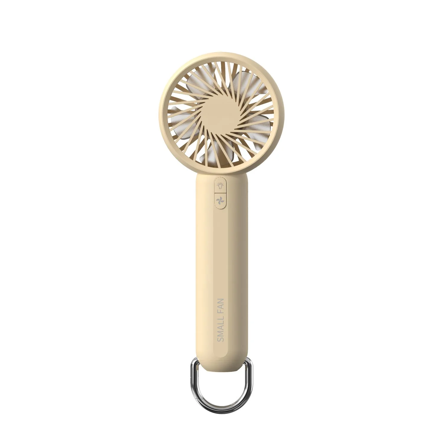 Ručný ventilátor s LED svetlom, béžový