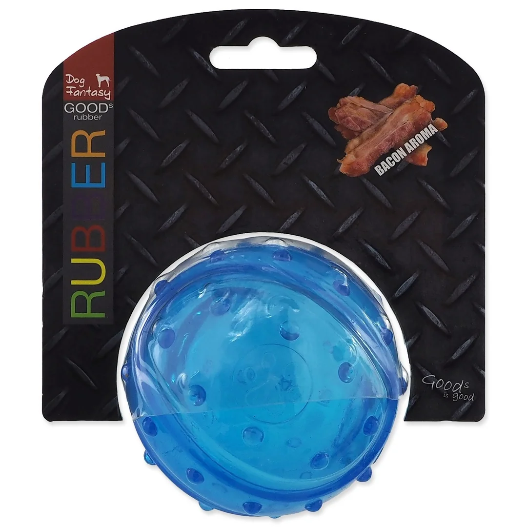 Hračka Dog Fantasy STRONG lopta s vôňou slaniny modrá 8cm