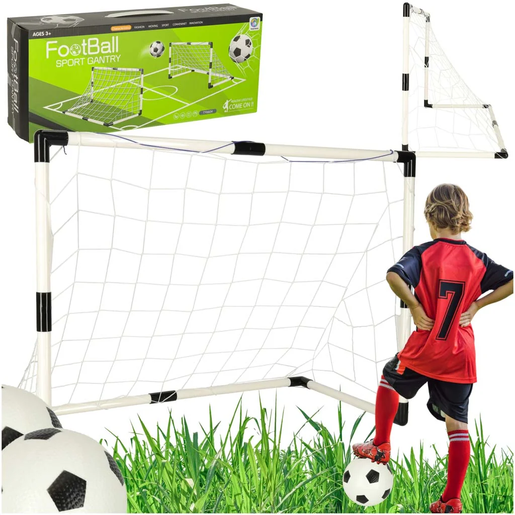 Mini futbalová bránka pre deti 3+ – sada 2× bránky, lopty, pumpa