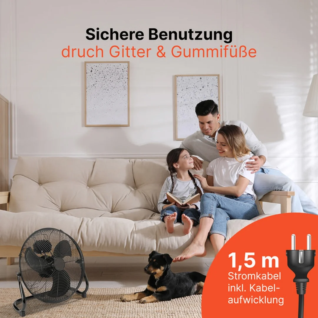 ProfiCare VL 3065 WM podlahový ventilátor 40 cm, 100 W, čierny