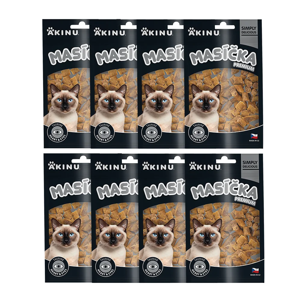 Akinu MASÍČKA PREMIUM Srdce a oči pre mačky 8 x 50 g