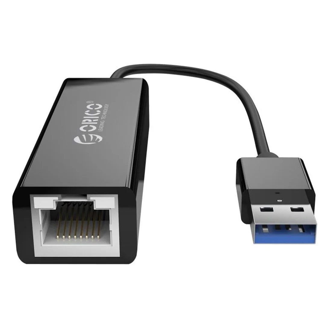 Orico UTJ-U3 externý sieťový adaptér USB 3.0 / RJ45, čierny