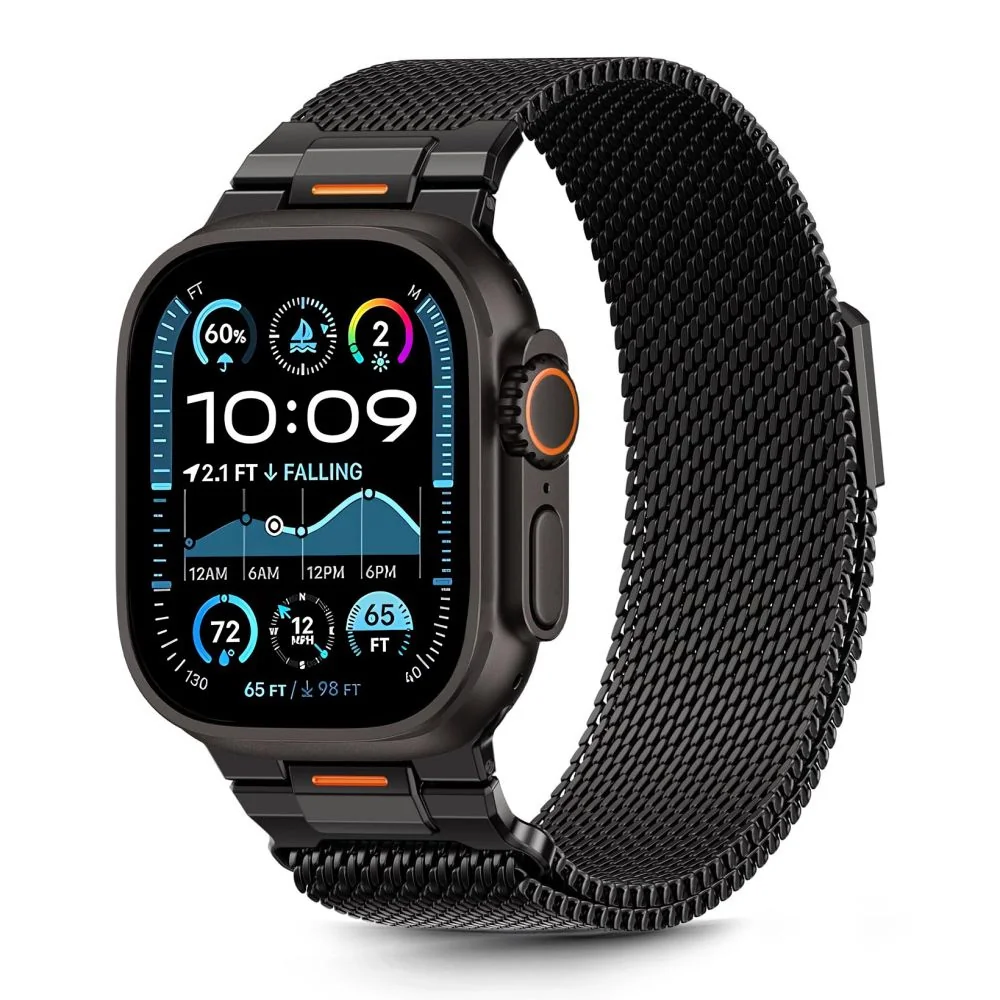 Tech-Protect Milano Vanguard remienok na Apple Watch 44/45/46/49mm, black ack