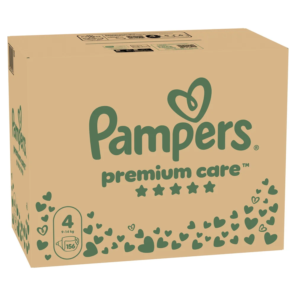 Pampers Premium Care detské plienky veľkosť 4, 9kg-14kg 156 ks